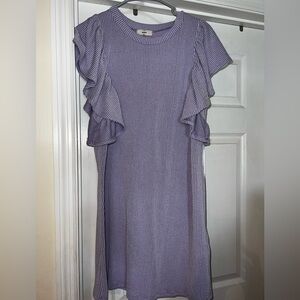 Entro Purple Ruffled Sleeve Dress